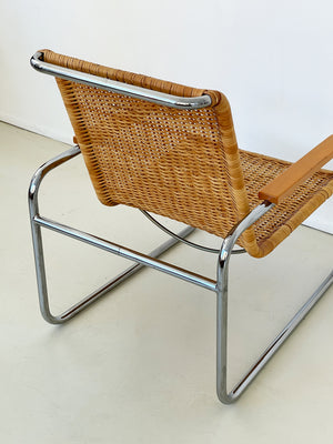 1970s Marcel Breuer B35 Rattan Arm Chair for ICF