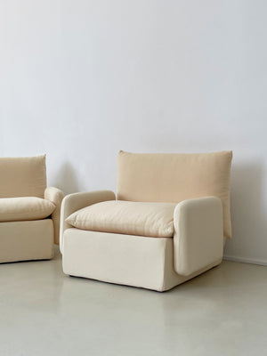 1970s Gae Aulenti Italian Cashmere Pillow Chair