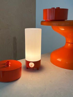 Bill Curry Mid Century Orange Limelite Table Lamp