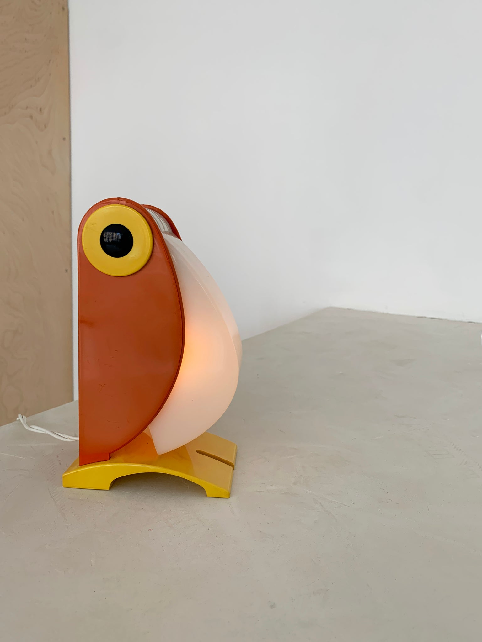 1968 Pale Orange Toucan Table Lamp by Old Timer Ferrari, Italy