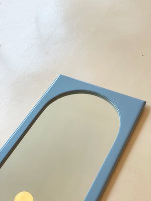 1970s Blue Full Length Wall Mirror