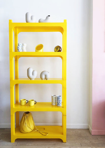 Vintage 1970s Plastic Modular Yellow Bookcase – Home Union NYC