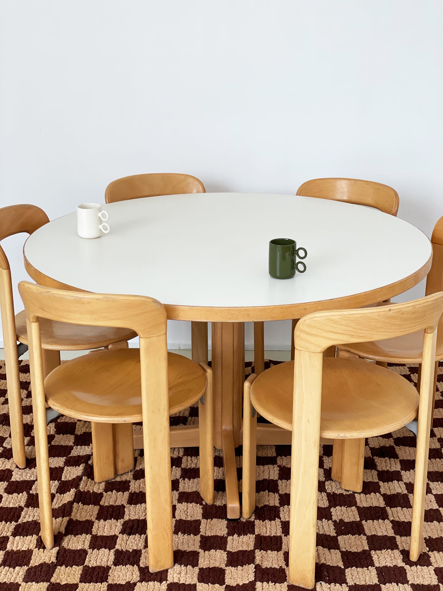 1970s Bruno Rey RoundBeech Wood Dining Table – Home Union NYC