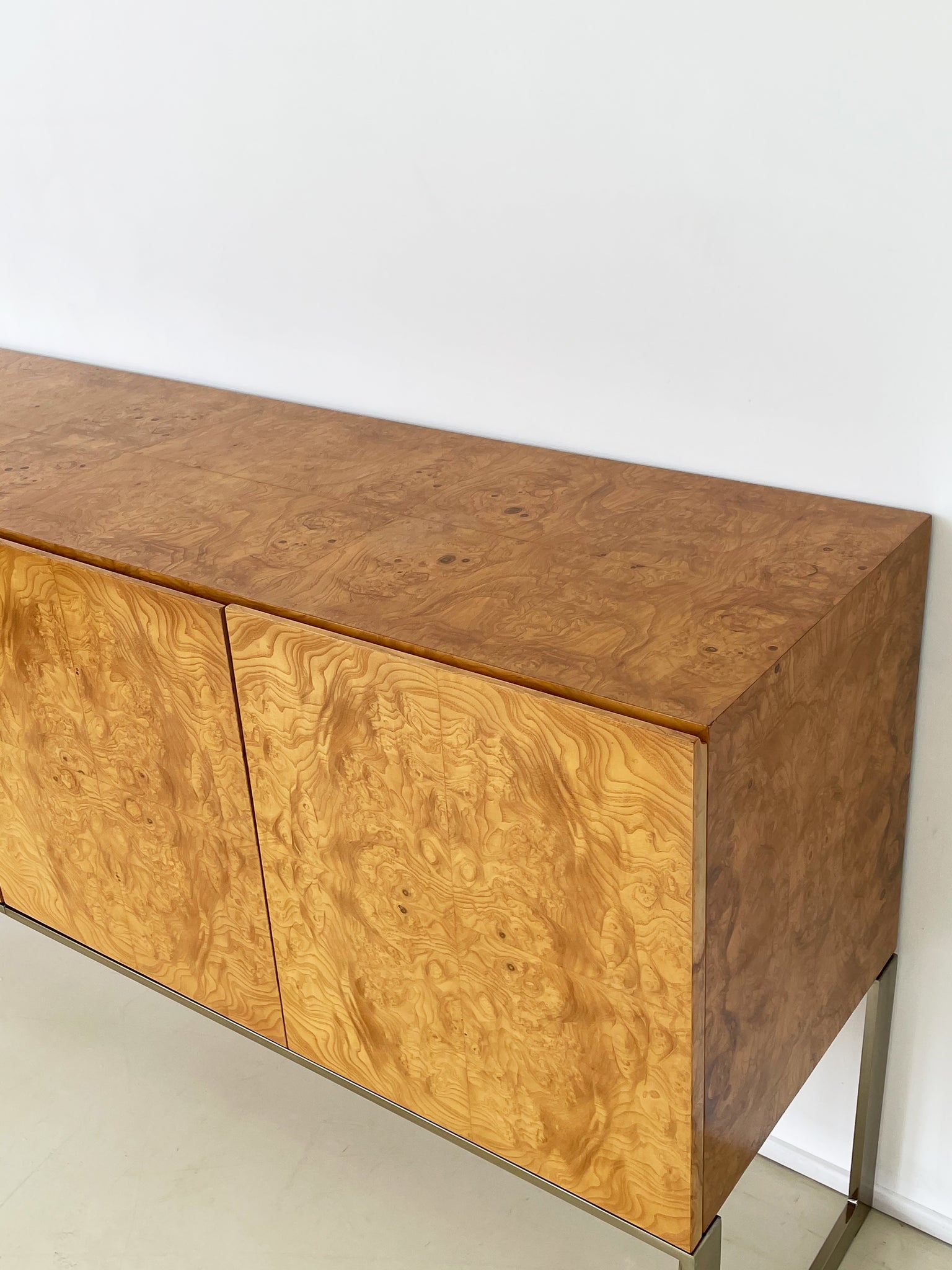 1970s Milo Baughman for Thayer Coggin Burl Wood Credenza