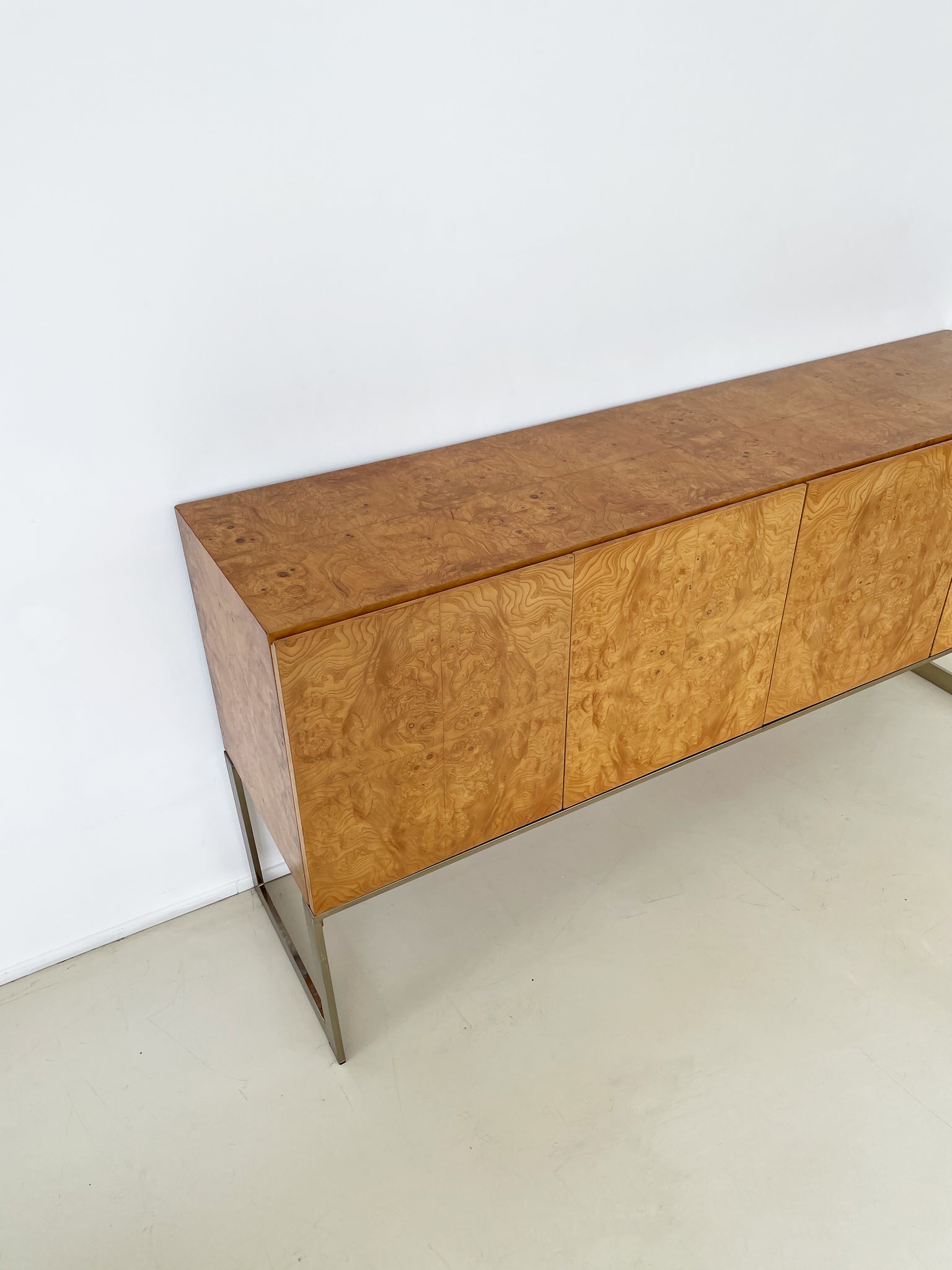 1970s Milo Baughman for Thayer Coggin Burl Wood Credenza