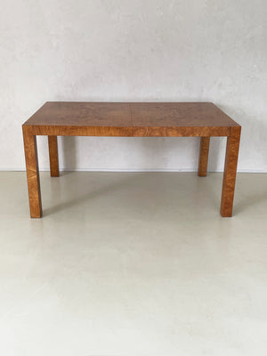1970s Burl Wood Parsons Dining Table