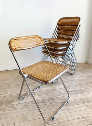 1960s Italian Giancarlo Piretti for Castelli Cane Plia Folding Chairs - Single