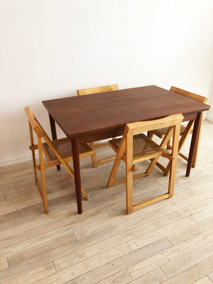 Mid Century Teak Expandable Dining Table From Denmark
