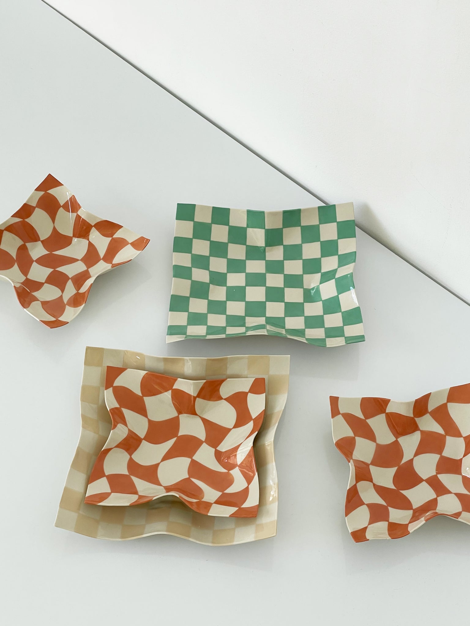 Handmade Ceramic Handkerchief Check Dish – Home Union NYC