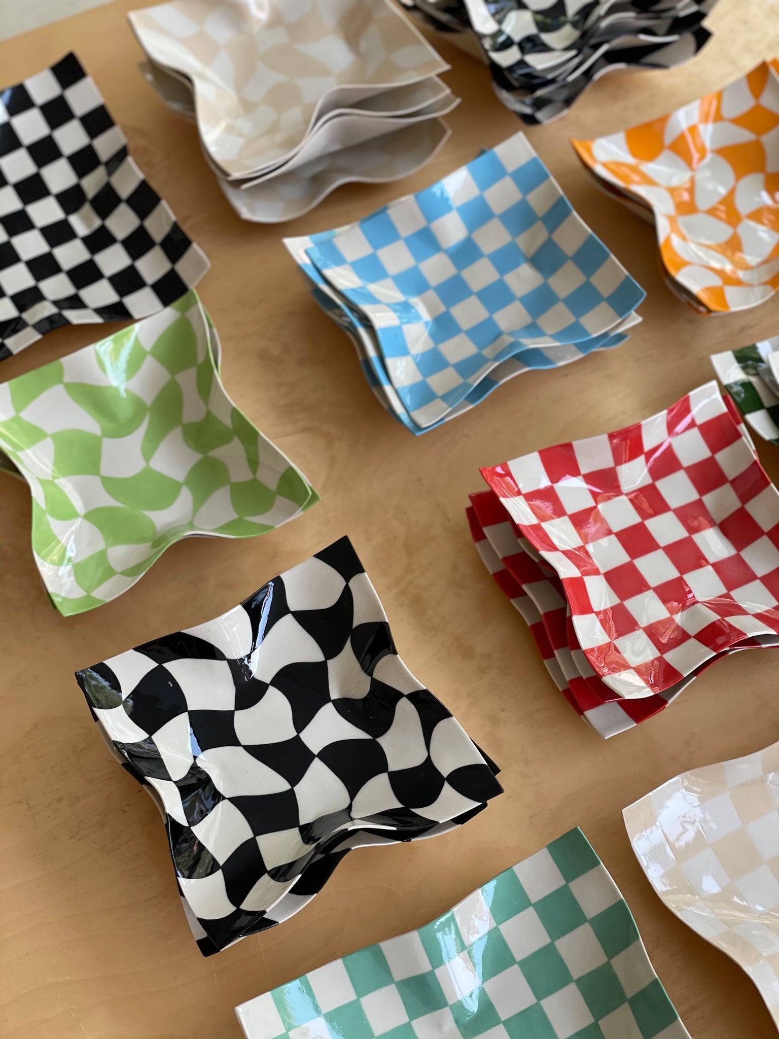 Handmade Ceramic Handkerchief Check Dish – Home Union NYC