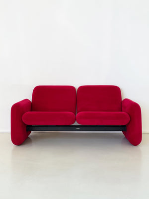 Vintage 1970s Ray Wilkes fro Herman Miller Red Chiclet Sofa