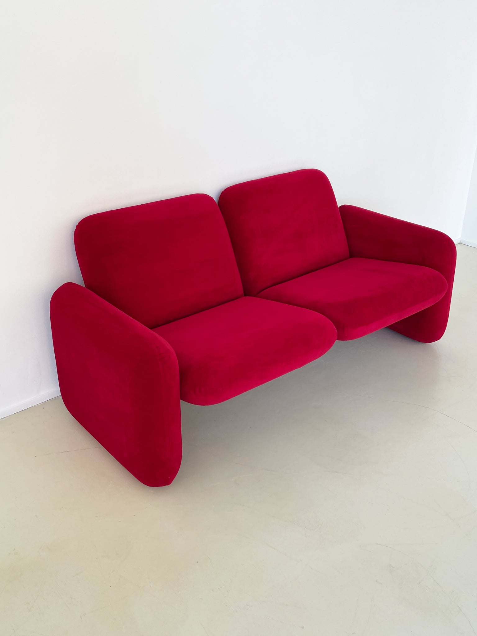 Vintage 1970s Ray Wilkes fro Herman Miller Red Chiclet Sofa