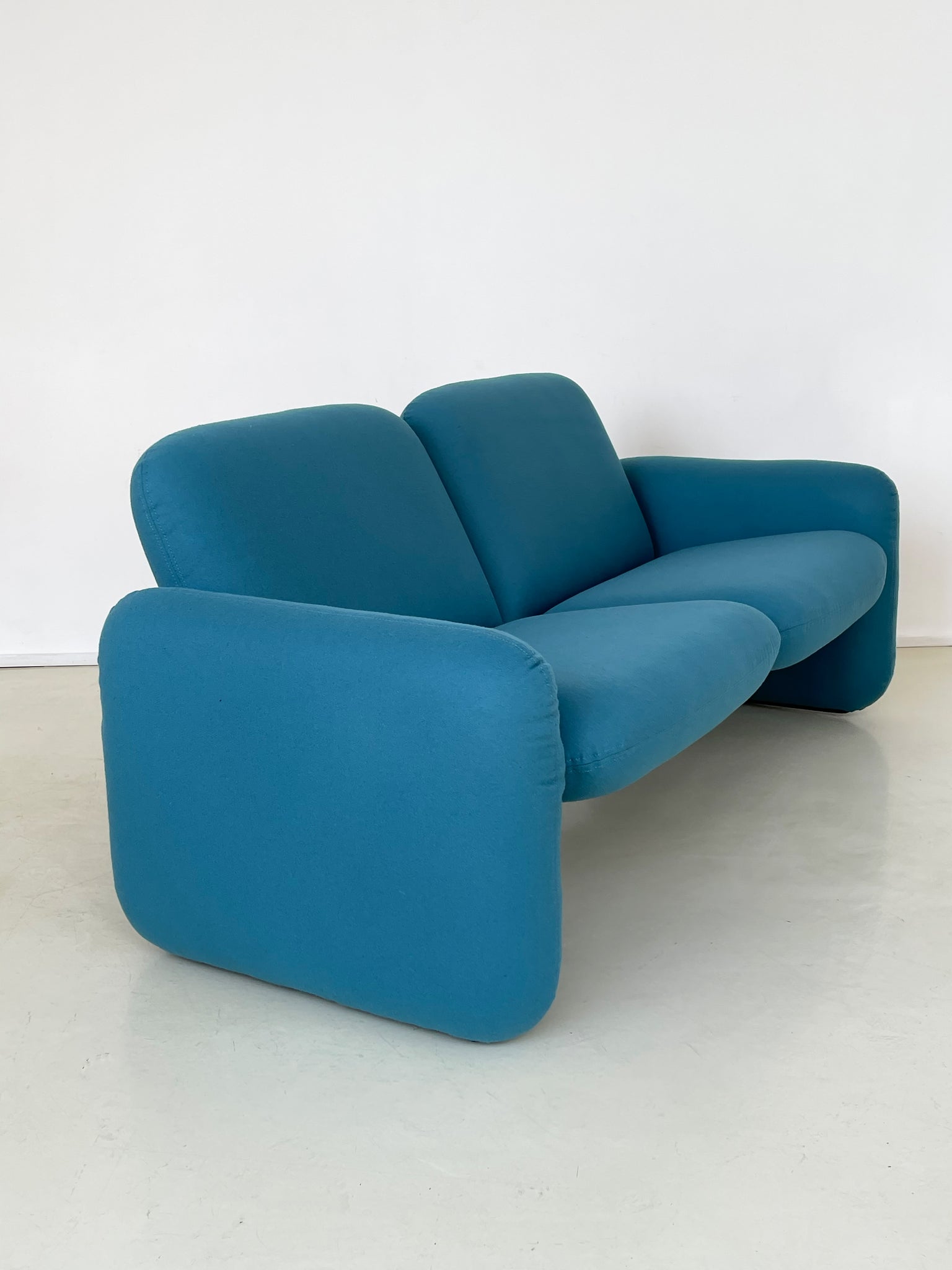1970s Teal Ray Wilkes Chiclet 2-Seater for Herman Miller