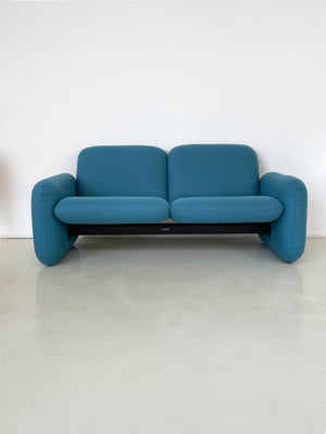 1970s Teal Ray Wilkes Chiclet 2-Seater for Herman Miller