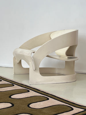 1960s 1st Production Joe Colombo Plywood 4801 Chair for Kartell