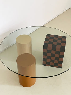 Brown Checkerboard Coffee Table