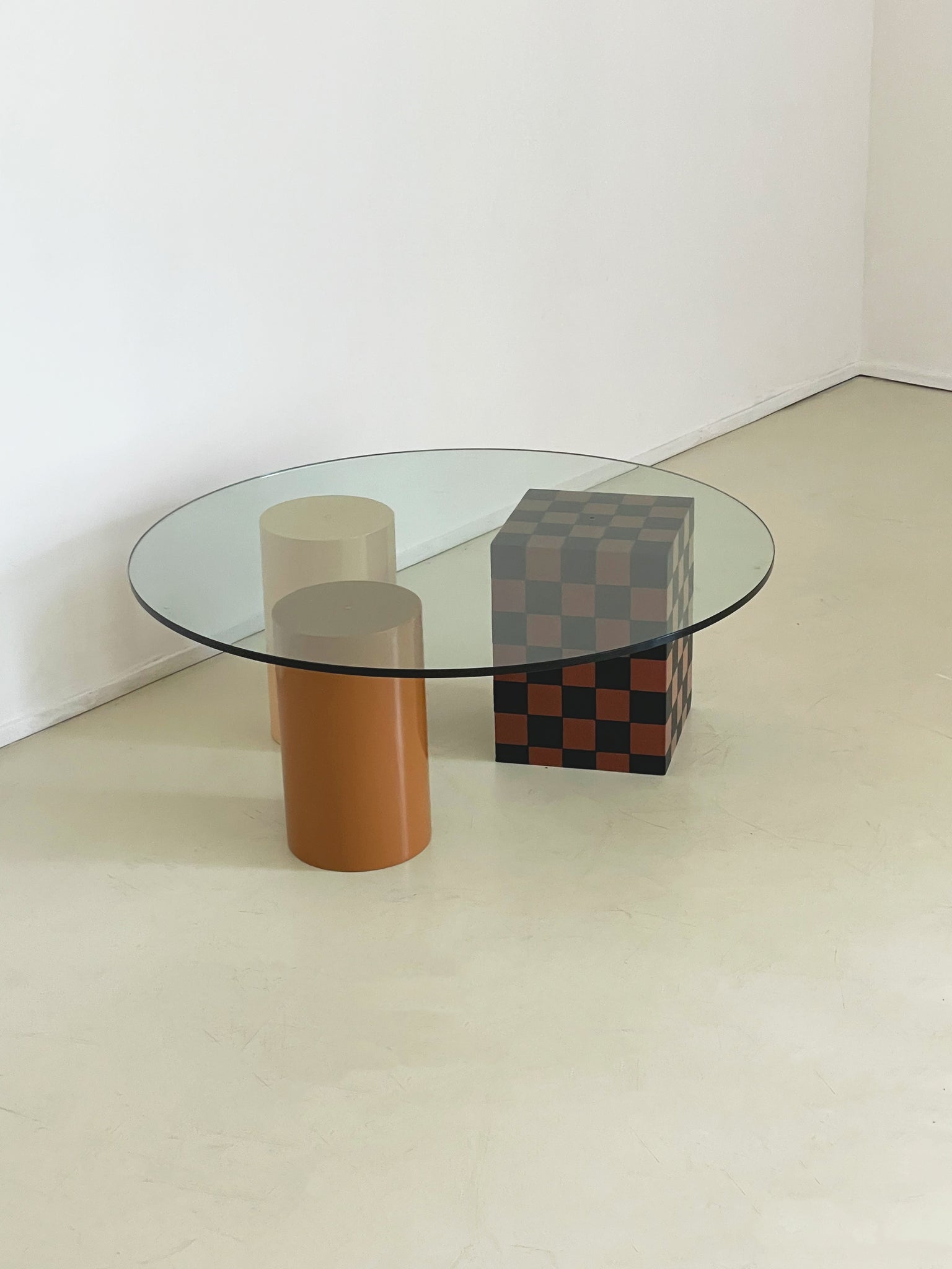 Brown Checkerboard Coffee Table