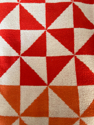 Orange and Red Quilted Towel