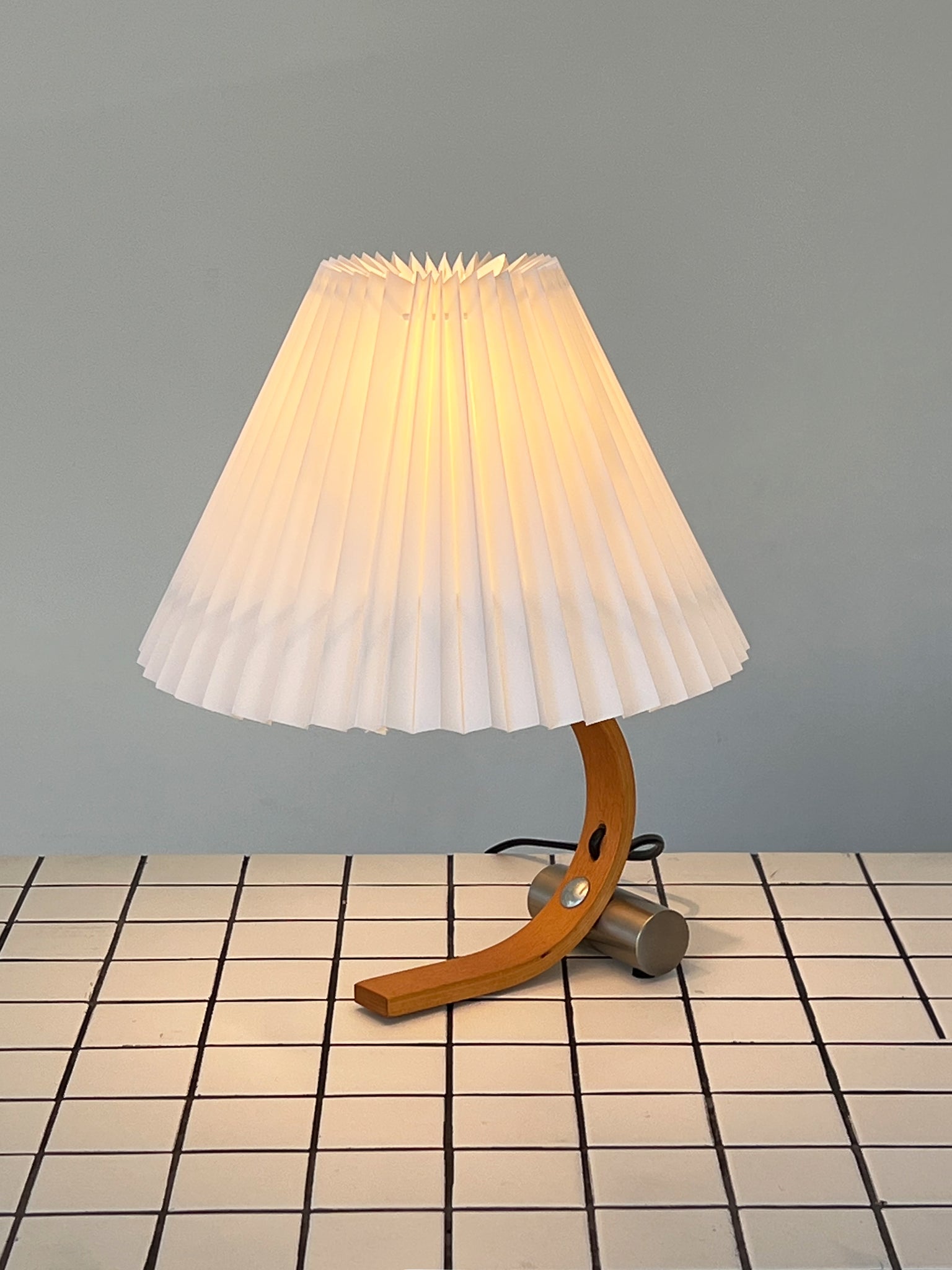 1970s Bent Beechwood Caprani Table Lamp
