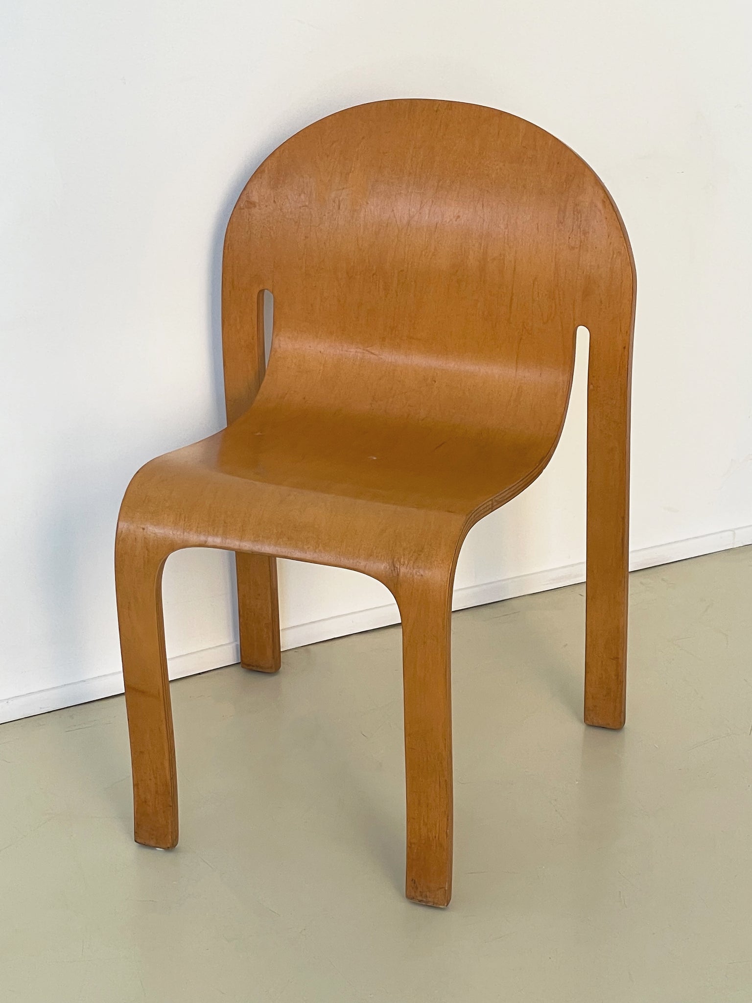 Post Modern Bent Plywood Bodyform Chair by Peter Danko
