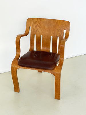 1978 Molded Oak Plywood Chair By Peter Danko