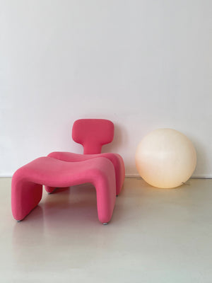 1960s Pink Olivier Mourgue For Airborne Djinn Chair + Ottoman