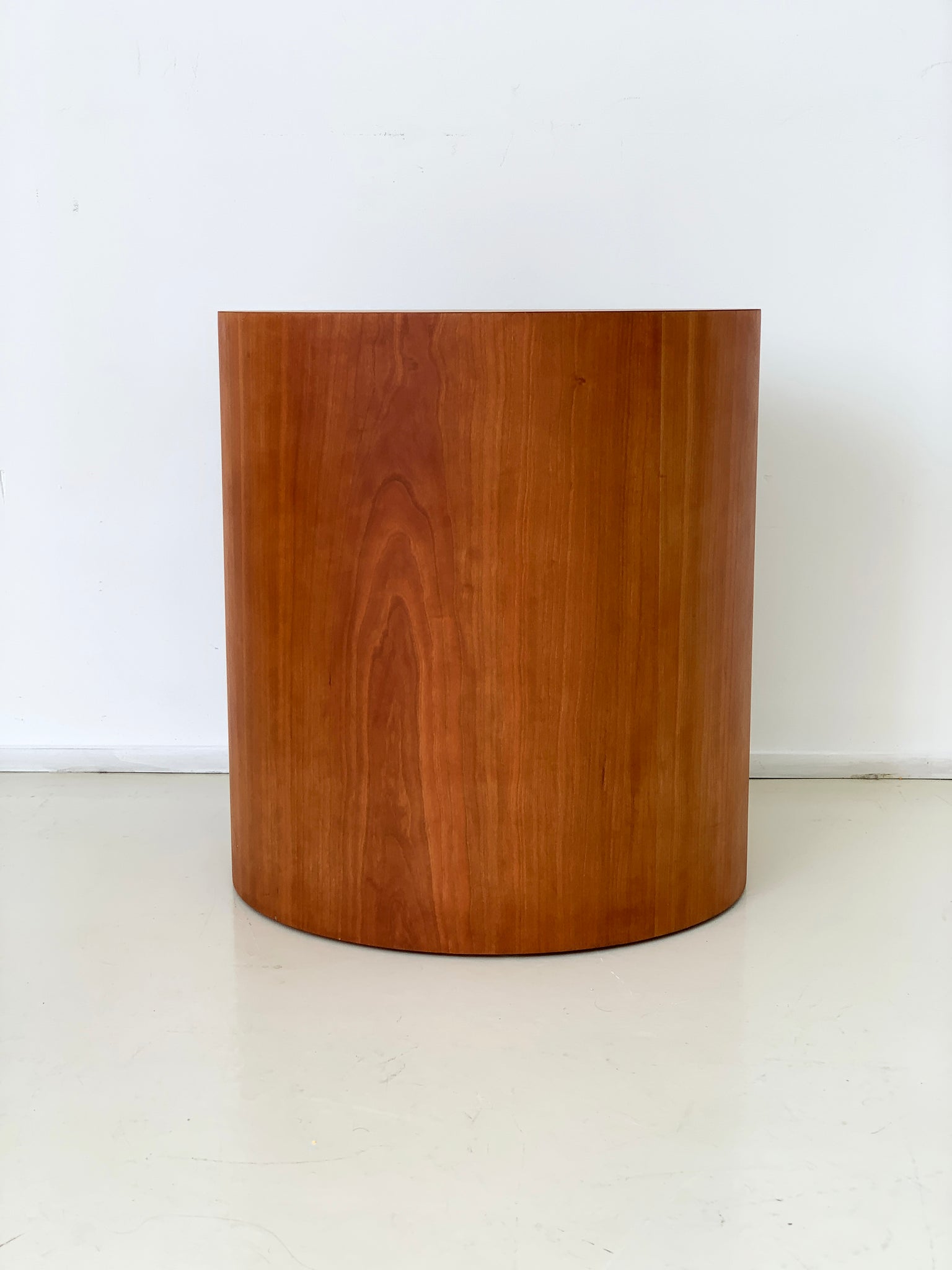 1970s Cherry Wood Drum Side Table