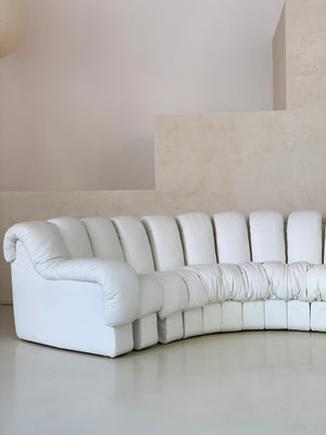 De Sede DS600 "Non-Stop" White Leather Sofa, Switzerland