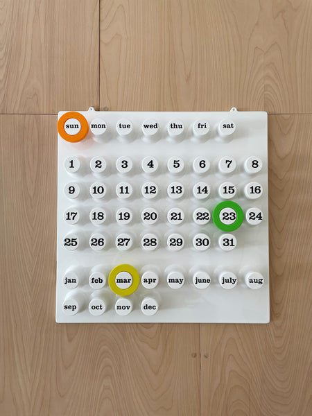 Perpetual Ring-A-Date Wall Calendar by Euroway / Extra Rings