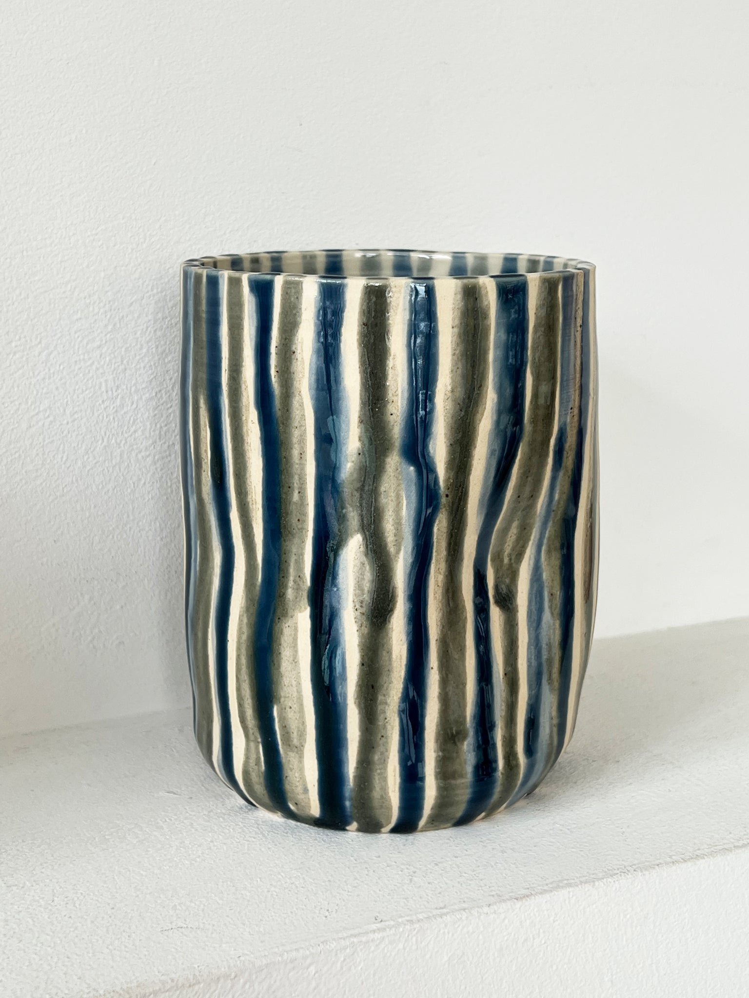Femme Sole x Home Union Striped Pinched Flower Vase