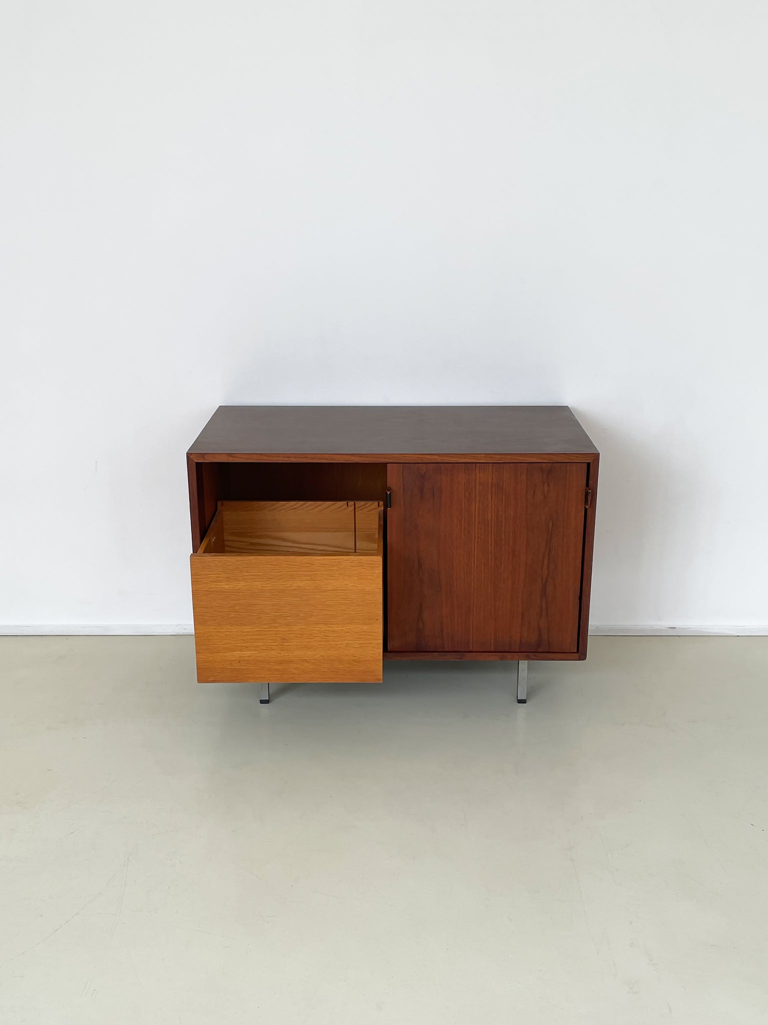 Florence Knoll Walnut Record Cabinet