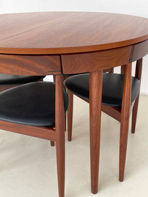 1960s "Roundette" Teak Dining Table w/4 Chairs by Hans Olsen for Frem Røjle