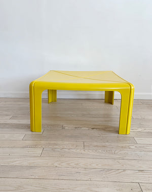 1974 Gae Aulenti For Kartell Yellow Coffee Table