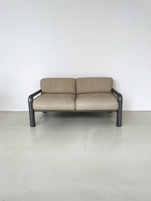 1970s Gae Aulenti Beige Leather Sette for Knoll
