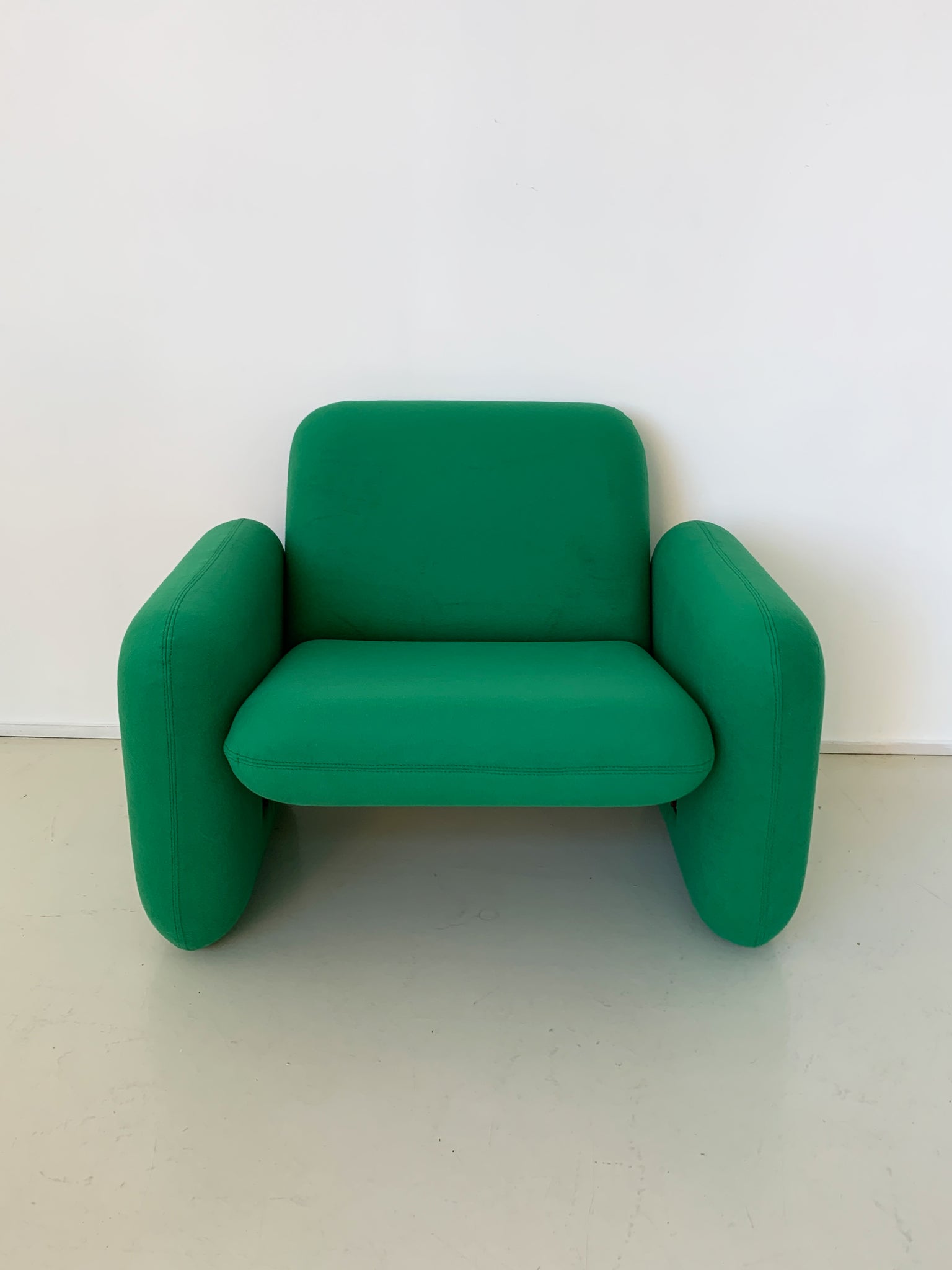 1970s Ray Wilkes Green Chicklet Club Chair for Herman Miller