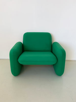 1970s Ray Wilkes Green Chicklet Club Chair for Herman Miller