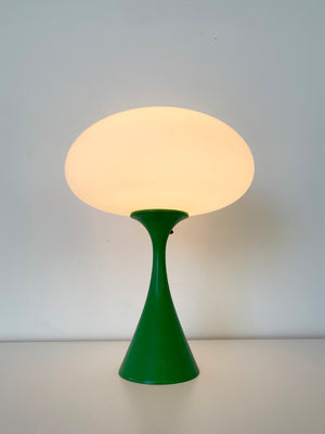 1960s Green Laurel Lamp with Frosted Mushroom Shade Table Lamp