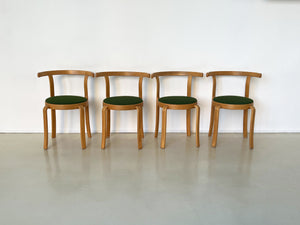 Vintage Green 8000 Series Beechwood Stacking Chairs, Set of 4