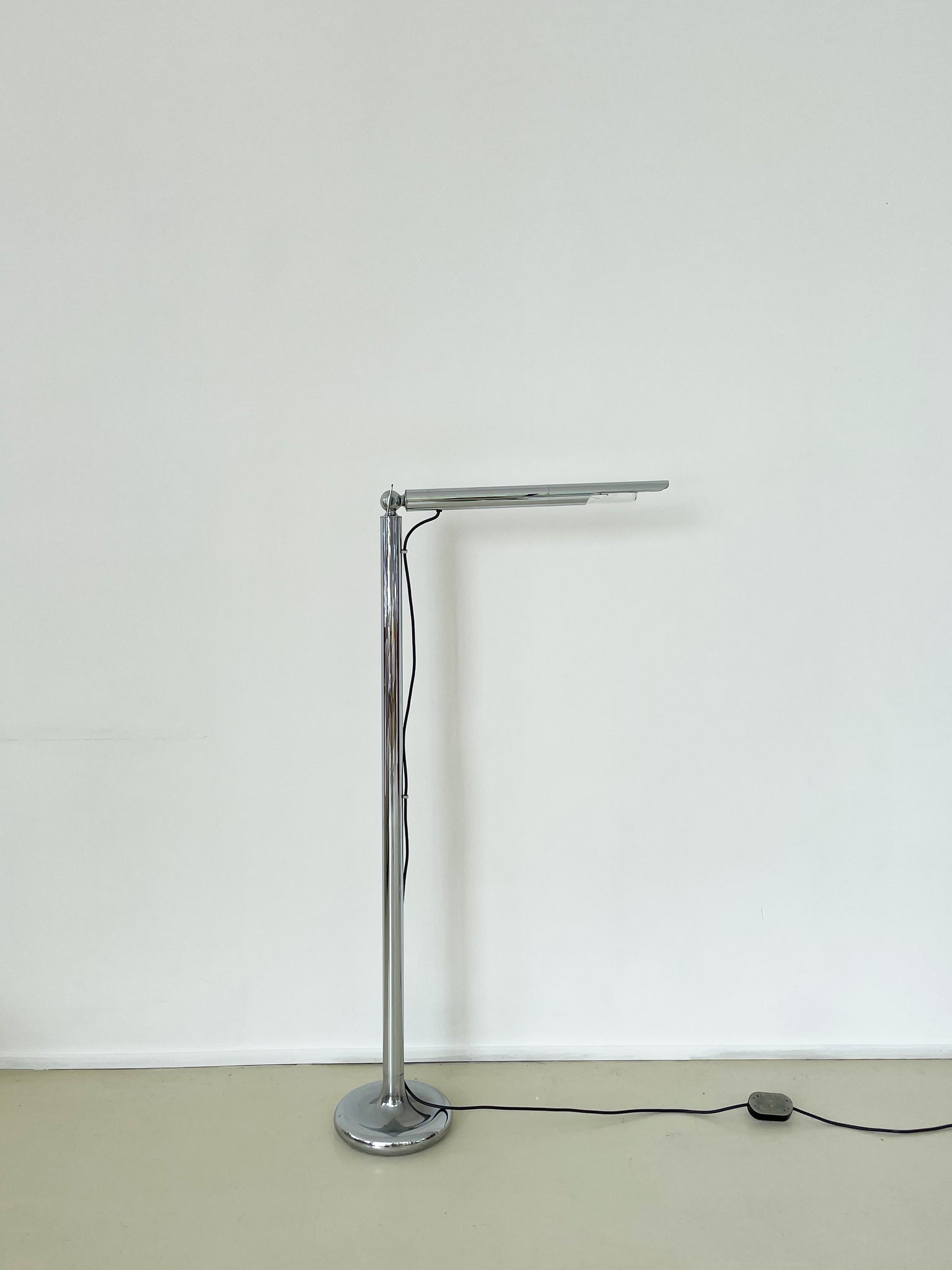 1960s Ingo Maurer for M Design Chrome Light Pole Floor Lamps