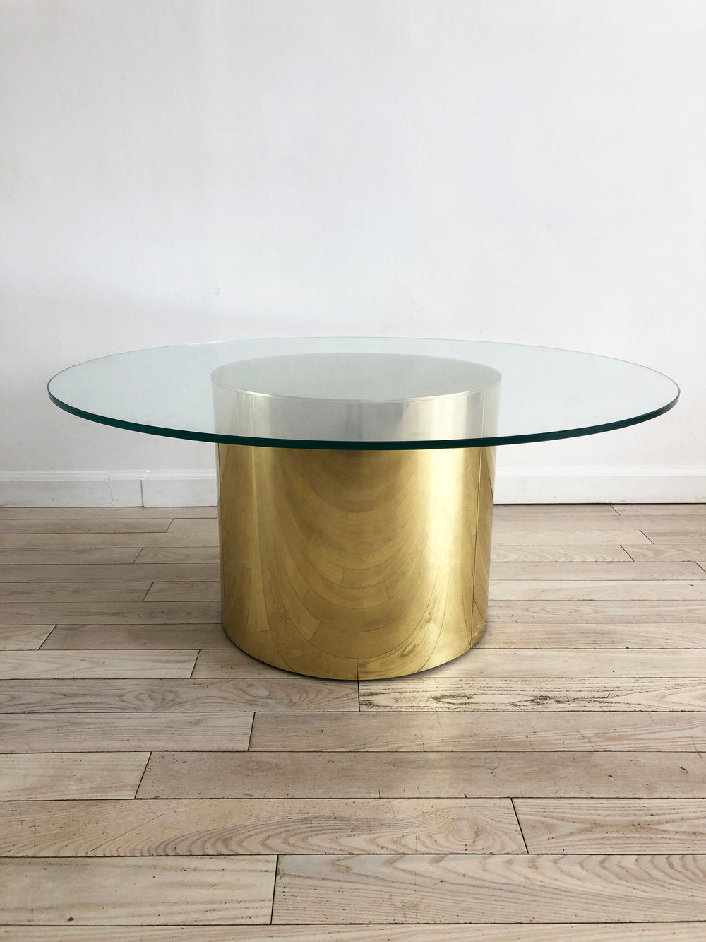 1981 Brass Curtis Jere Drum Coffee Table