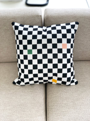 Black And White Checkerboard Pillow
