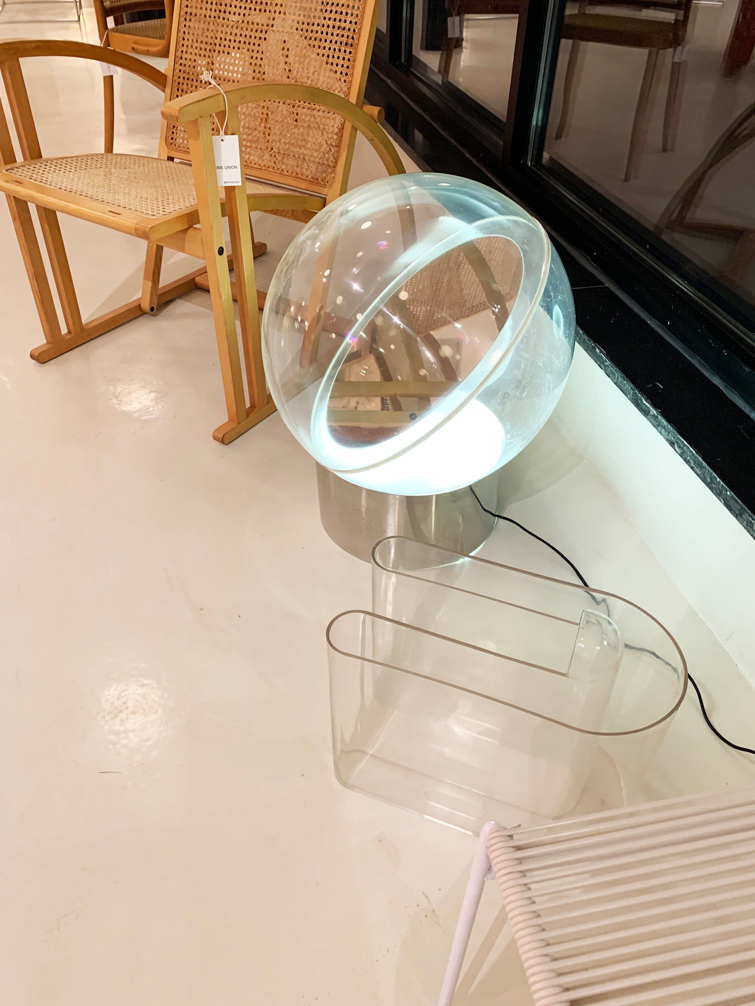 1968 Kartell Floor Lamp / Mirror by Filippo Panseca Model 4043, Italy