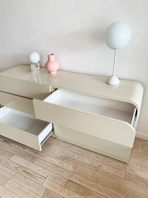 white waterfall dresser SAFAVIEH Liabella White/Gold 9 Drawer 72 in. Wide SFV2218A Wipe clean with a dry soft cloth Waterfall Black Dresser at Gardner