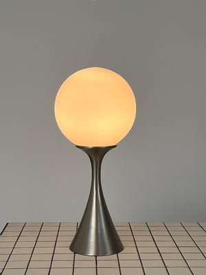 Mid Century Laurel Lamp with Frosted Orb Shade