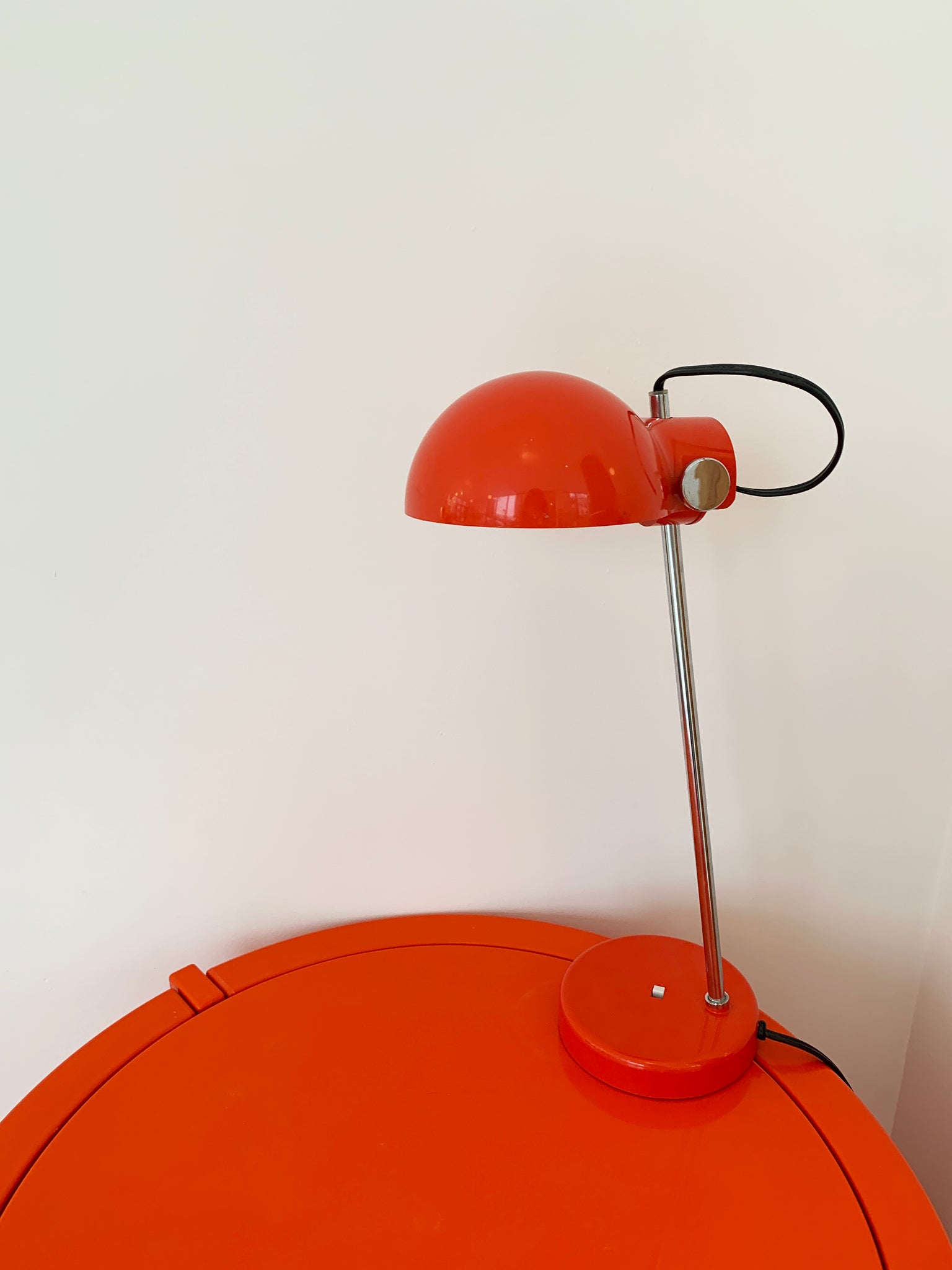 1972 Atomic Orange Lightolier Task Lamp