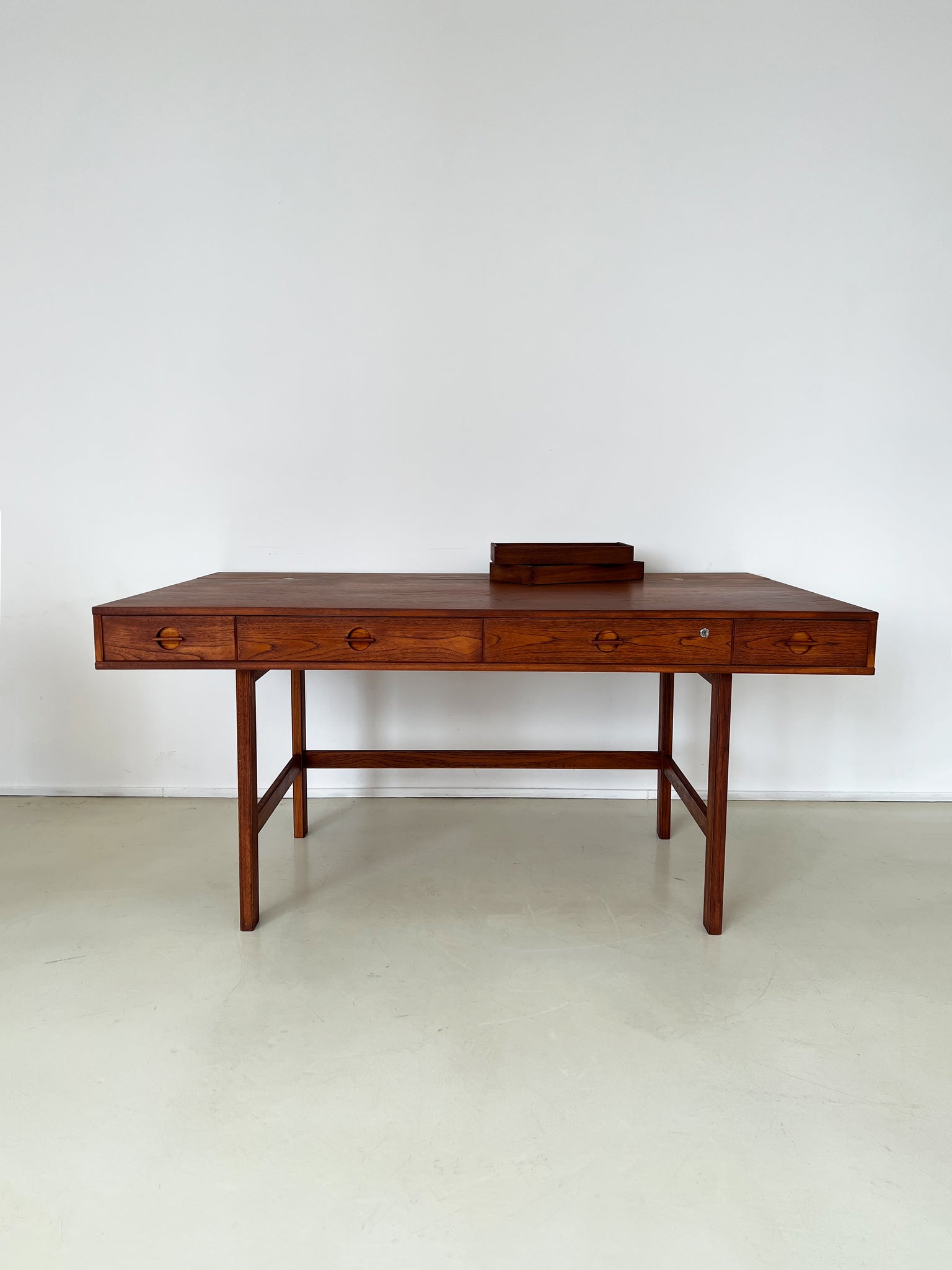 Mid Century Teak Loving Flip-Top Danish Desk