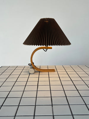 1970s Brown Pleated Shade Caprani Table Lamp