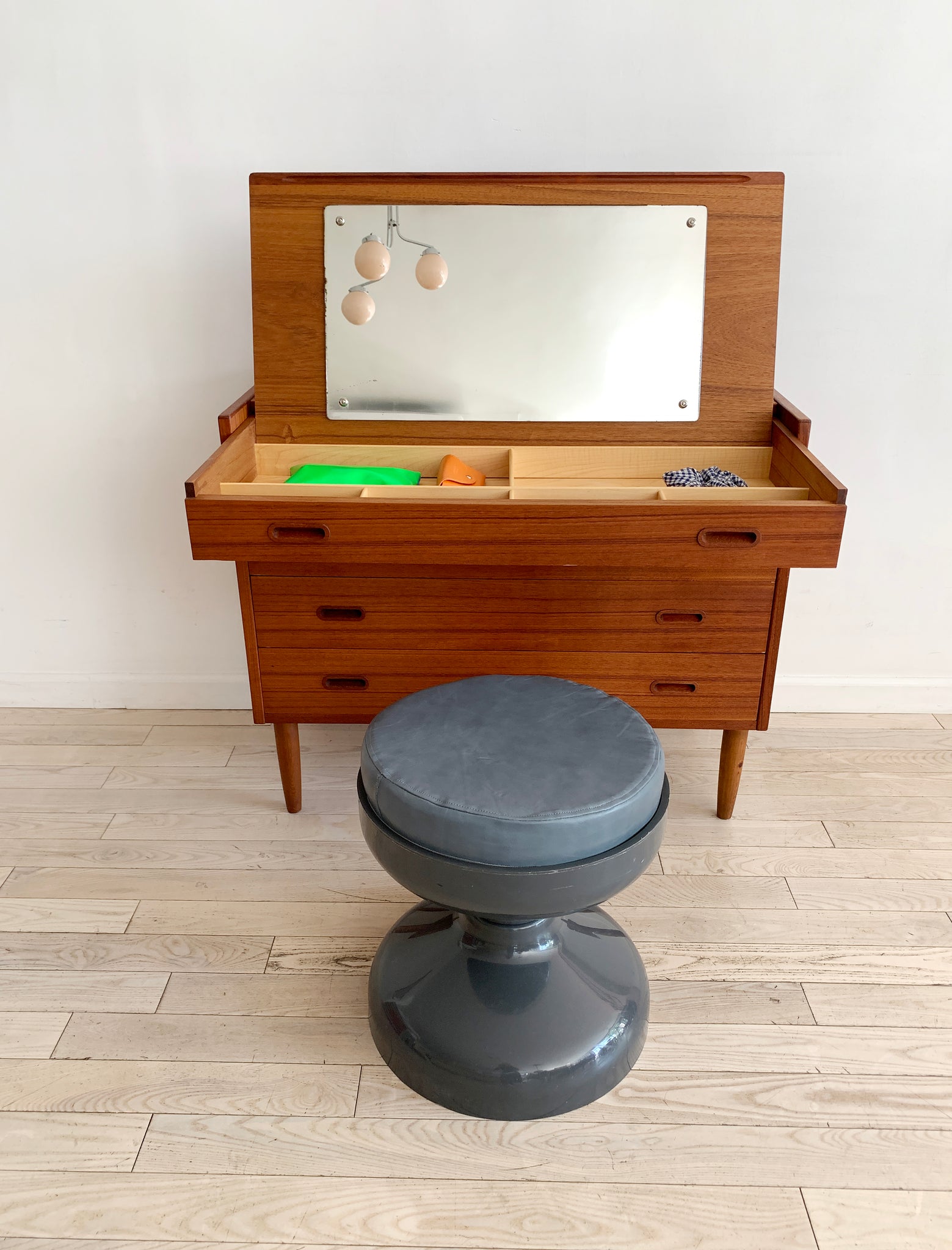 Mid Century Danish Teak Vanity / Desk