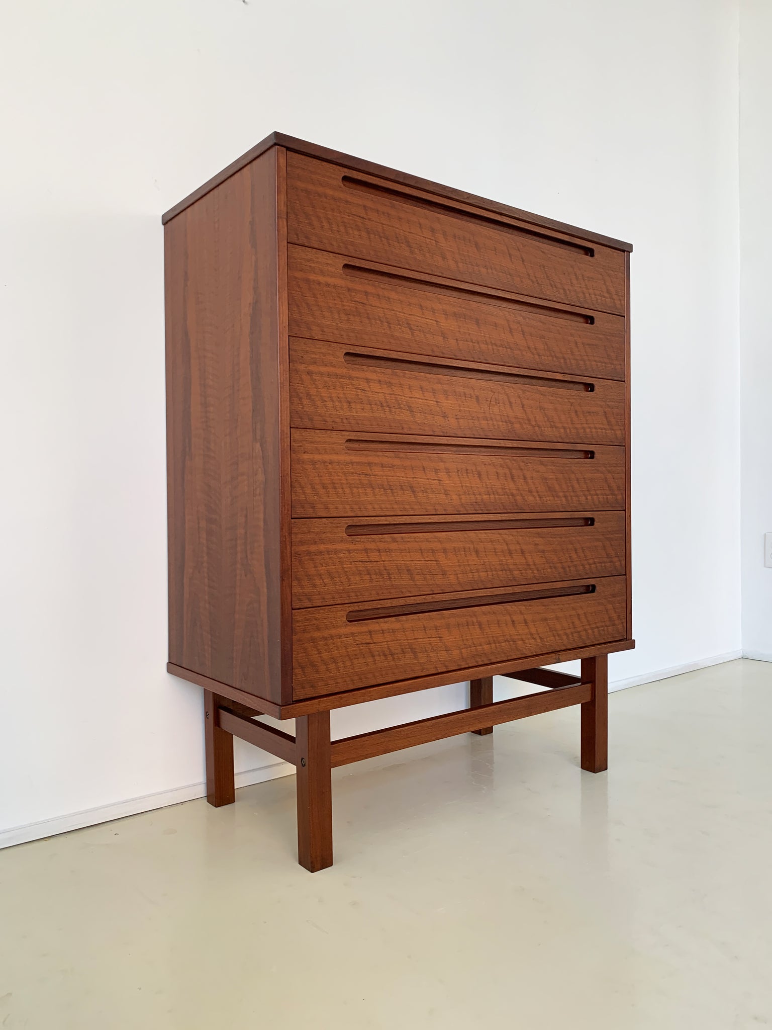 1960s Nils Jonsson Walnut Tallboy Dresser
