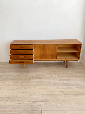 1960's Danish Fumed Oak Credenza